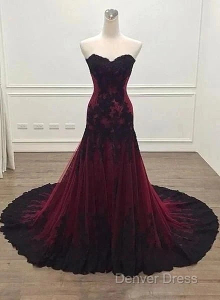 A-Line Sweetheart Tulle Lace Floor Length Wedding Dresses