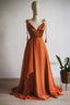 A Line Tie Shoulder Long Bridesmaid Dresses