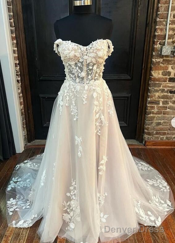 A Line Tulle Lace Wedding Dresses Main image