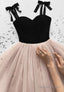 A Line Tulle Velvet Short Party Dress Short Homecoming Dresses