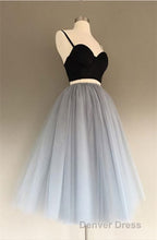A Line Two Piece Homecoming Dresses Short Tulle Prom Gown