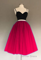 A Line Two Piece Homecoming Dresses Short Tulle Prom Gown