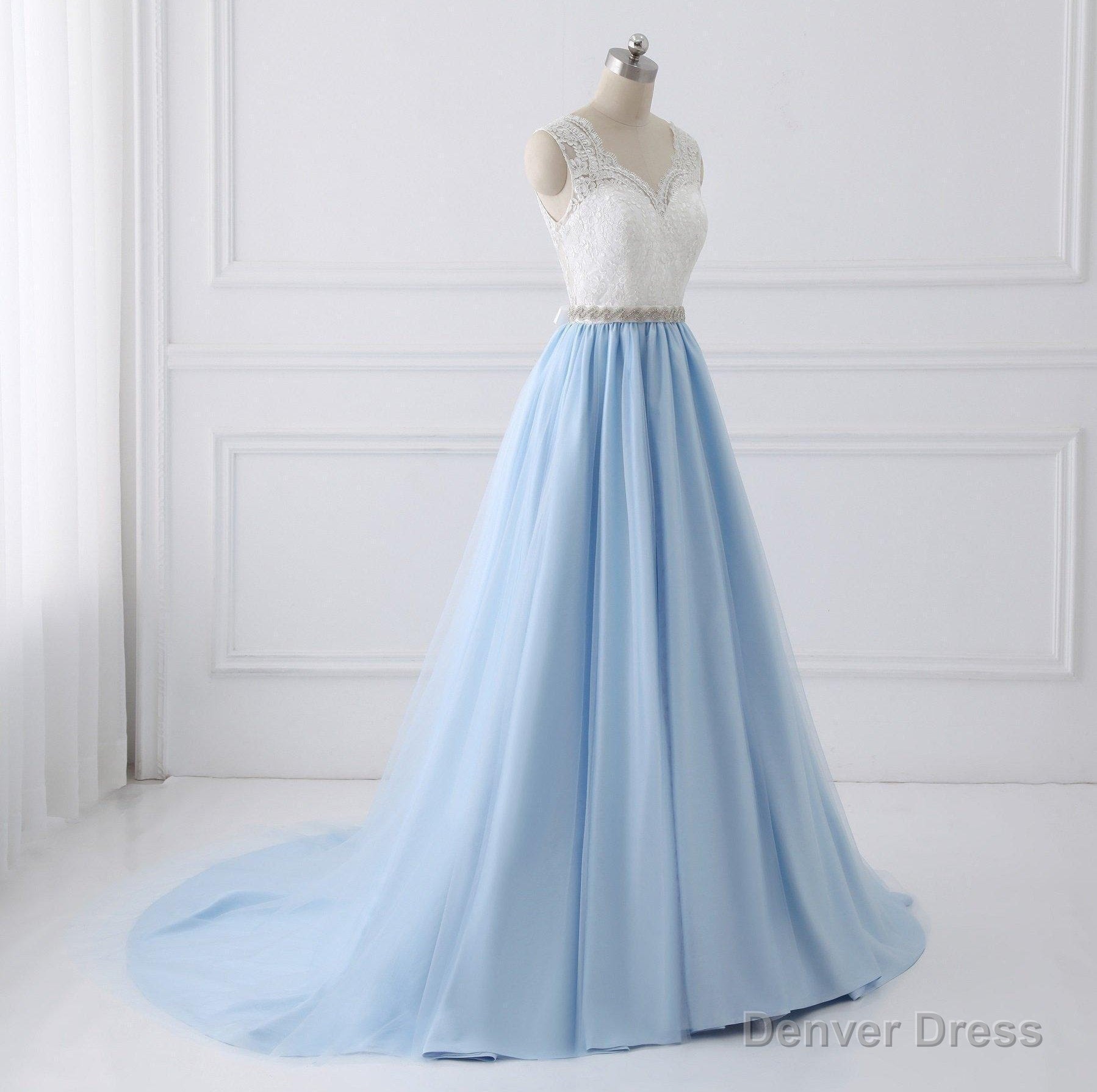 Elegant V Neck Lace Sleeveless Floor Length With Beading Wedding Dresses Main image