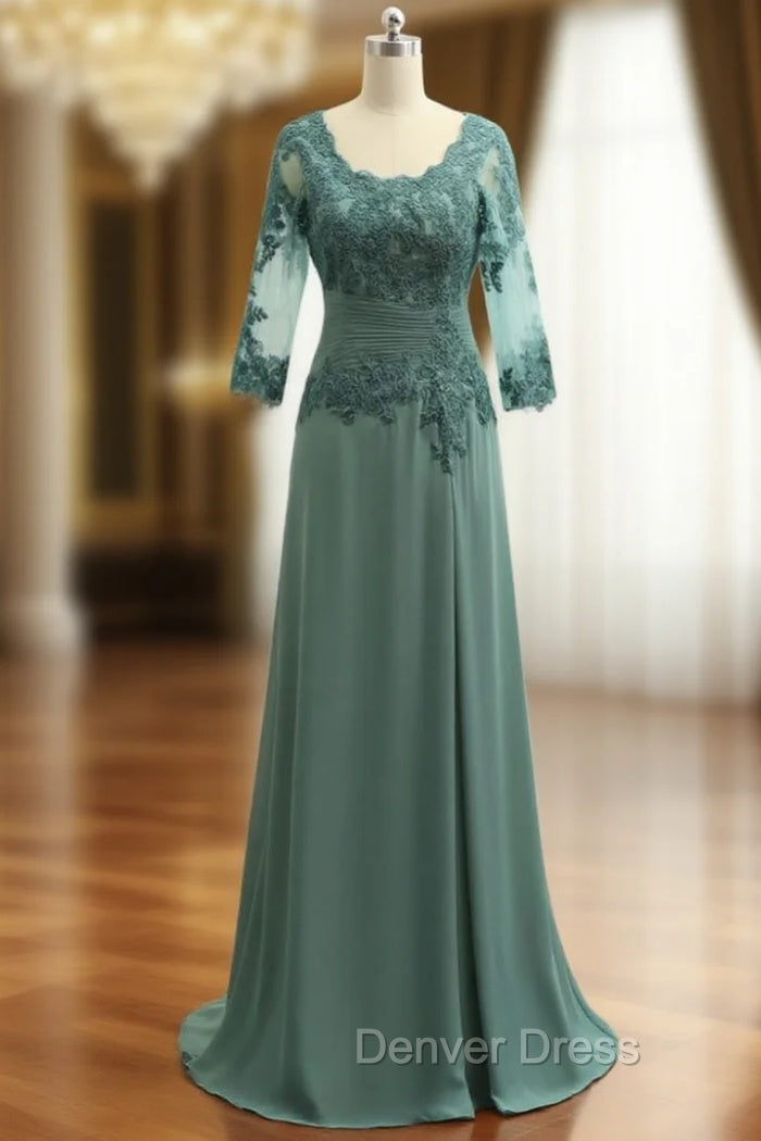 A-line V-neck Plus Size Green Mother Of The Bride Dresses Main image