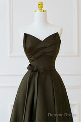 A-Line V Neck Satin