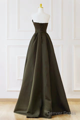 A-Line V Neck Satin