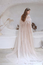 A Line V Neck Shiny Sequin Beaded Prom Dresses