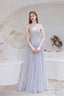 A Line V Neck Shiny Sequin Beaded Prom Dresses