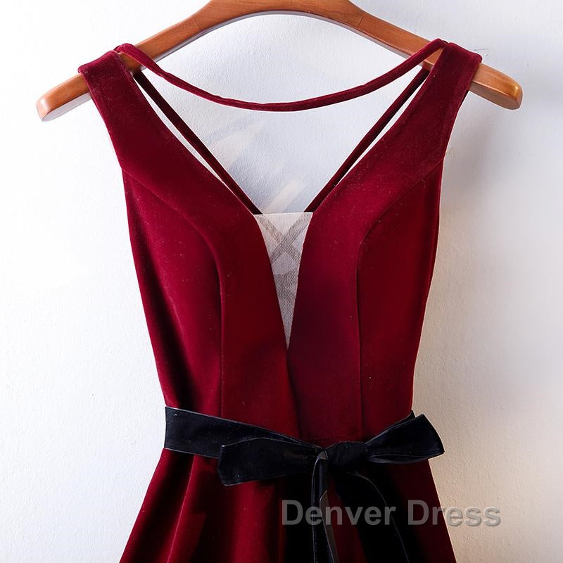 A Line V Neck Short Burgundy Prom Dress, Wine Red Short Prom Graduation Homecoming Dresses