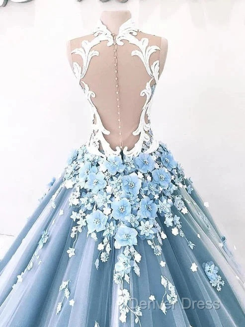 A-Line Vintage Backless Wedding Dresses Tulle High Neck