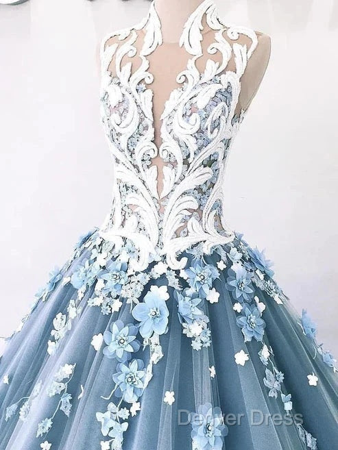 A-Line Vintage Backless Wedding Dresses Tulle High Neck