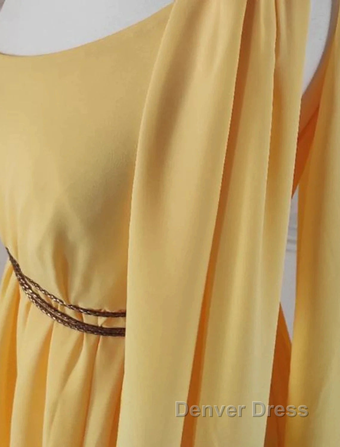 A-Line Wedding Guest Dresses Elegant Dresses Evening Party Court Train Sleeveless One Shoulder Chiffon With Strappy Secondary image