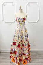 A-Line Wedding Guest Dresses Floral Dresses Wedding Guest Floor Length Sleeveless Illusion Neck Wednesday Addams Family Cotton Backless With Embroidery Appliques