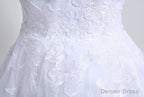 A-Line White Tulle Appliques Long Sleeve Homecoming Dresses