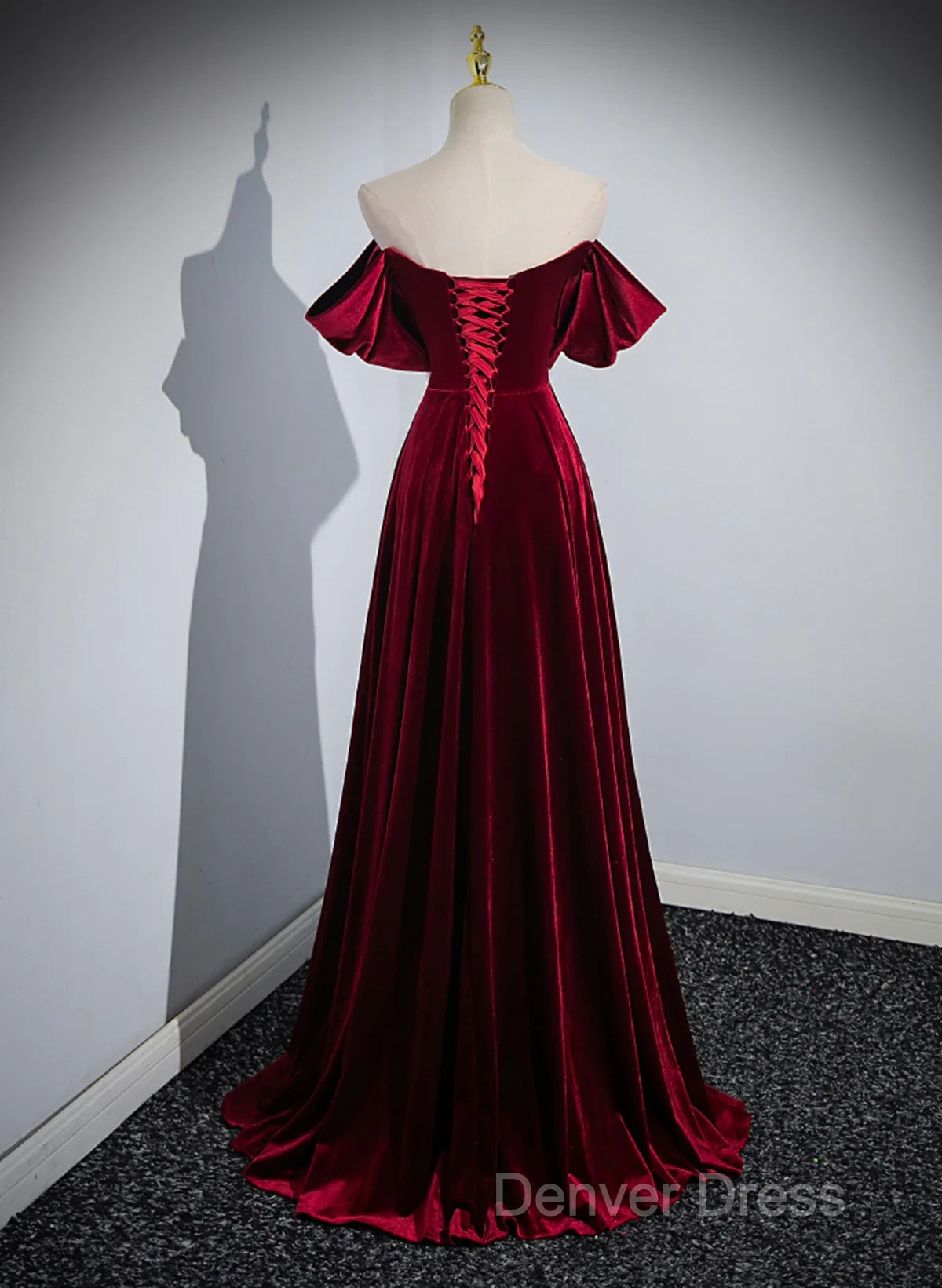 A-Line Wine Red Velvet Sweetheart Wedding Party Dresses, Wine Red Velvet Prom Dresses