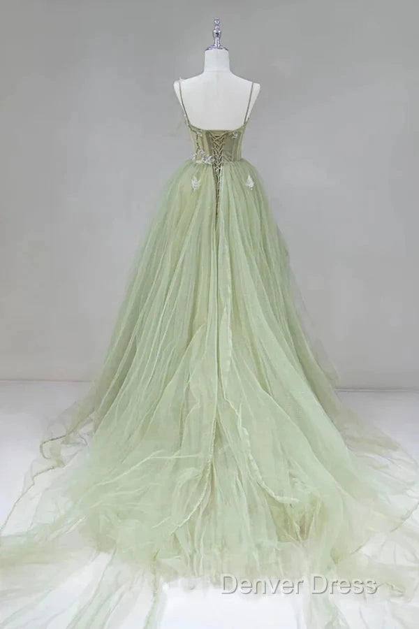 A-Shaped Tight Fitting Corset With Sage Green Chiffon On The Back Long Adult Dresses Sage Prom Dresses Secondary image