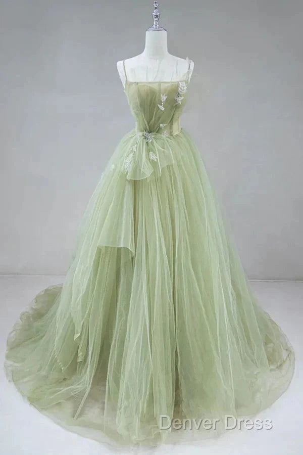 A-Shaped Tight Fitting Corset With Sage Green Chiffon On The Back Long Adult Dresses Sage Prom Dresses