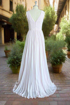Adorable Chiffon V Neck Long Bridesmaid Dresses