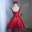 Adorable Cute Wine Red Satin Short Prom Dresses , New Party Dresses