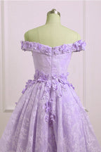 Adorable Lace Light Purple High Low Homecoming Dress, Cute Sweetheart Prom Dresses