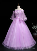 Adorable Lavender Sweet 16 Gowns, Off Shoulder Prom Dresses