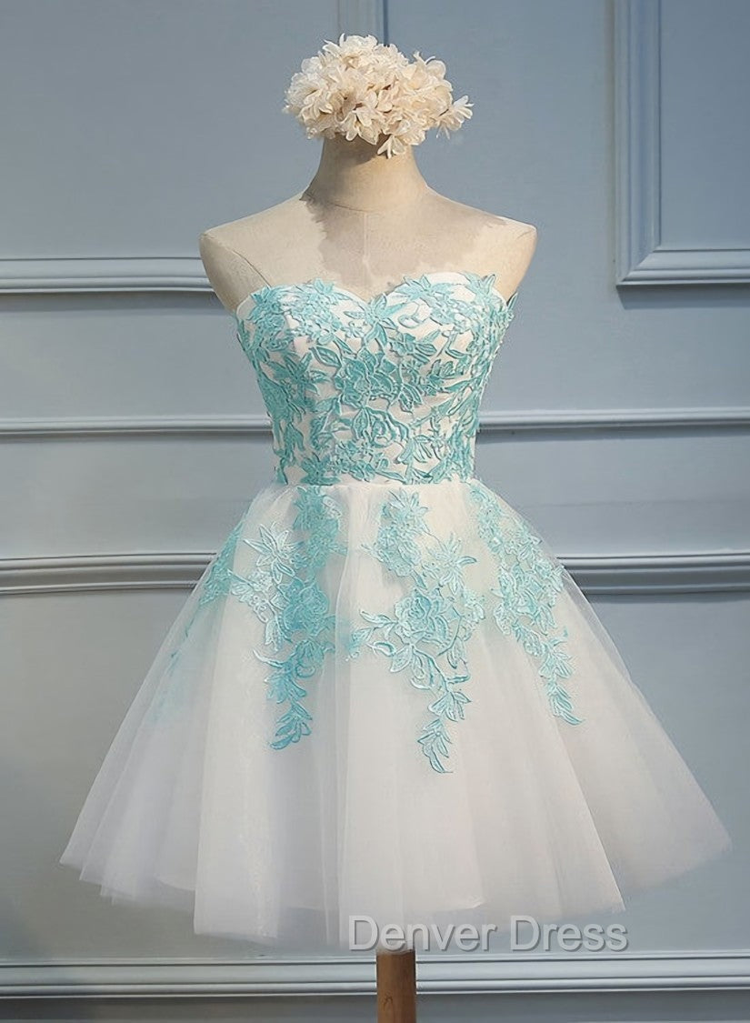 Adorable White Tulle Sweetheart Tulle Prom Dress , Homecoming Dress , Lovely Prom Dresses Secondary image