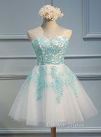 Adorable White Tulle Sweetheart Tulle Prom Dress , Homecoming Dress , Lovely Prom Dresses
