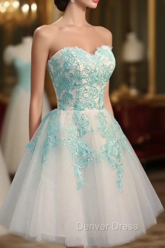 Adorable  White Tulle Sweetheart Tulle Party Dresses , Homecoming Dresses , Lovely Party Dresses