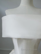 Aesthetic Ball Gowns Strapless Ivory Satin Long Wedding Dress Brides Dresses