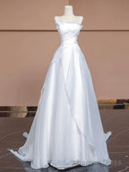Aesthetic Ball Gowns Strapless White Long Wedding Dress Brides Dresses