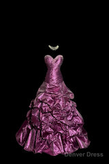Aesthetic Mermaid Sweetheart Neckline Taffeta Prom Dress Ruffle Long Party Dress