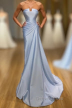 Amazing Long Blue Mermaid Graduation Dress Fabulous Sleeveless Prom Dresses