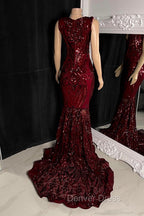 Amazing Sequins Mermaid Prom Dresses Sleeveless V-Neck Online