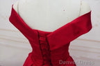 Amazing V Neck Off The Shoulder Long Satin Prom Gown