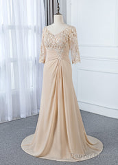 Appliques Lace 3/4 Sleeves Sweetheart Mother Of The Bride Dresses