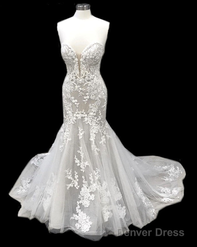 Appliques Wedding Dress Mermaid Sweetheart Tulle Ruffles Main image