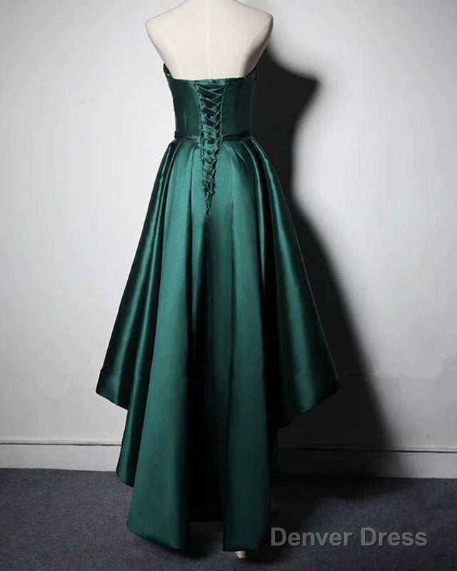 Asymmetric Bridesmaid Dresses Satin Sweetheart Corset Secondary image