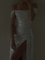 Mermaid Sweep Train Split Front Sequins Luxury Prom Dresses