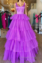 Backless Purple High Low Prom Dress, Open Back Purple High Low Prom Dresses