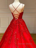 Backless Red Lace Prom Dress, Red Backless Lace Prom Graduation Dresses