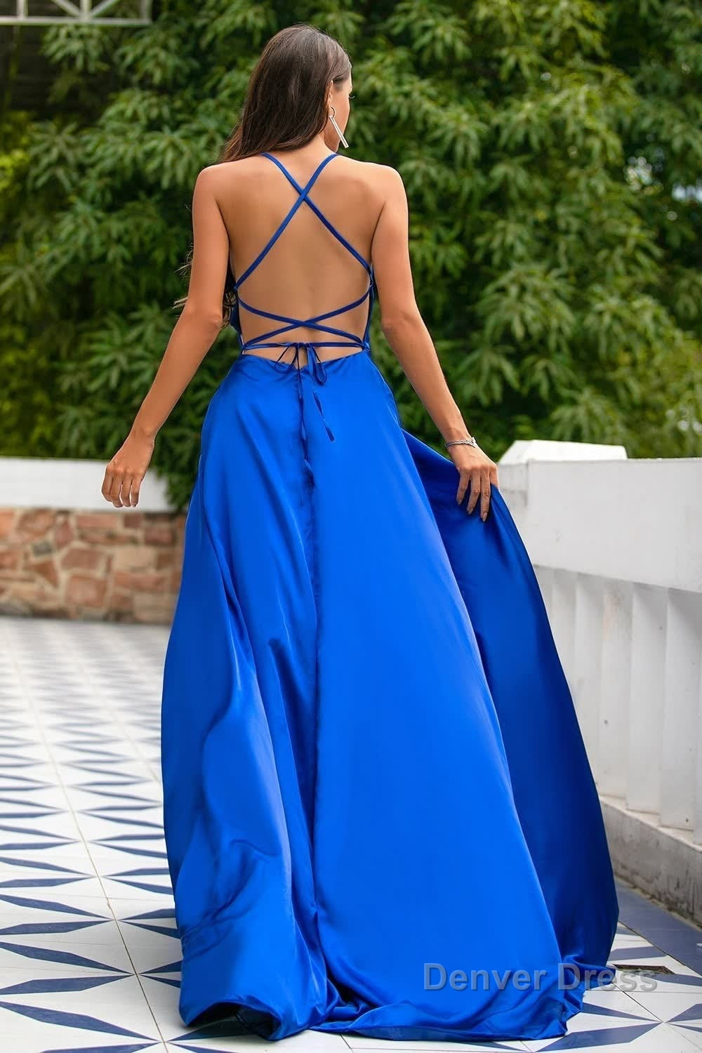 Backless Satin Prom Dresses