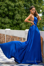 Backless Satin Prom Dresses
