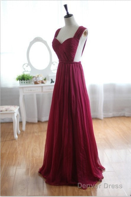 Backless Wine Red/Burgundy Chiffon Prom Dress/Bridesmaid Dresses
