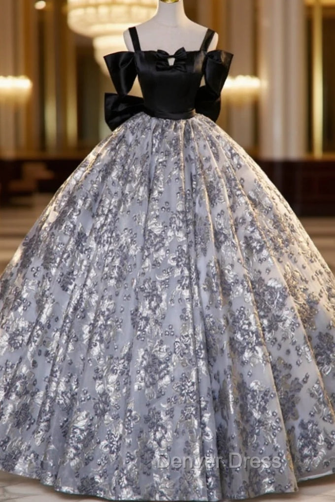 Ball Gown Black Satin Bow Quinceanera Dresses Main image