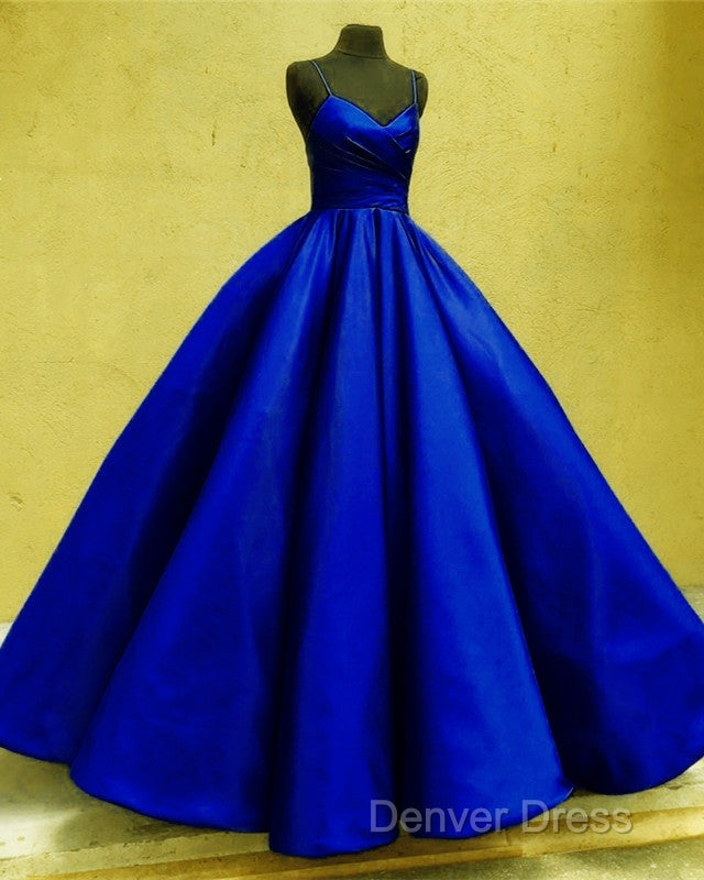 Ball Gowns Dresses Satin V Neck Spagetti Straps