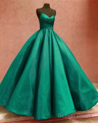 Ball Gown Dresses Satin V-Neck Spagetti Straps