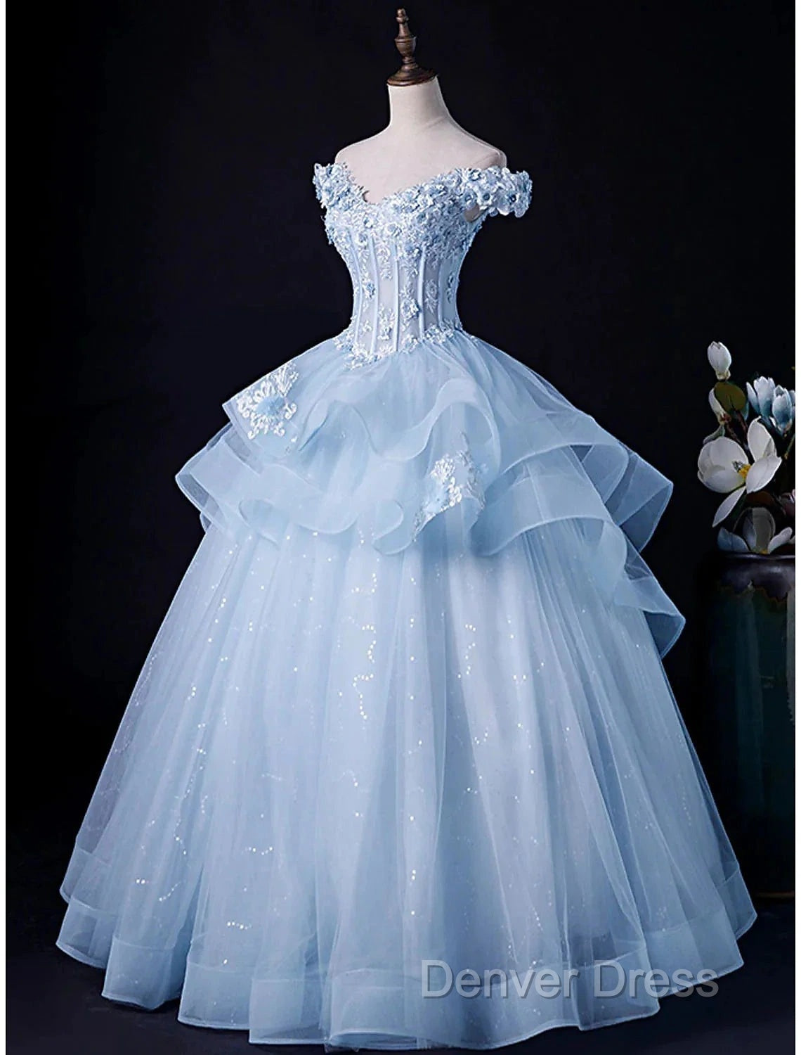 Ball Gown Evening Gown Minimalist Dresses Formal Wedding Guest Floor Length Sleeveless Off Shoulder Tulle Backless With Pleats Appliques