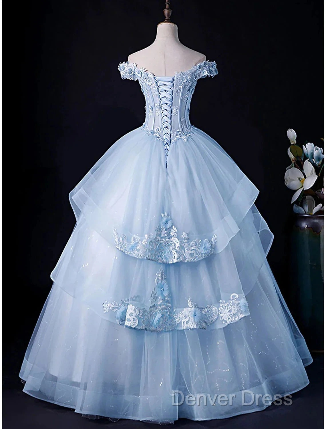 Ball Gowns Prom Gowns Minimalist Dresses Prom Wedding Guest Floor Length Sleeveless Off Shoulder Tulle Backless With Pleats Appliques