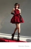 Ball Gowns Halter Dark Red Christmas Dress Birthday Dresses Birthday Outfits