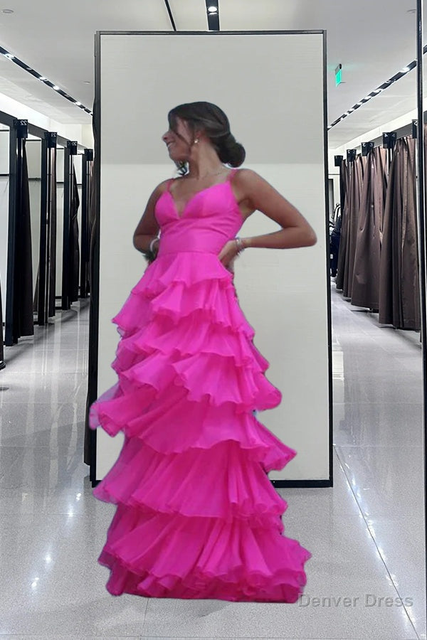 Ball Gowns Hot Pink Straps Prom Dress